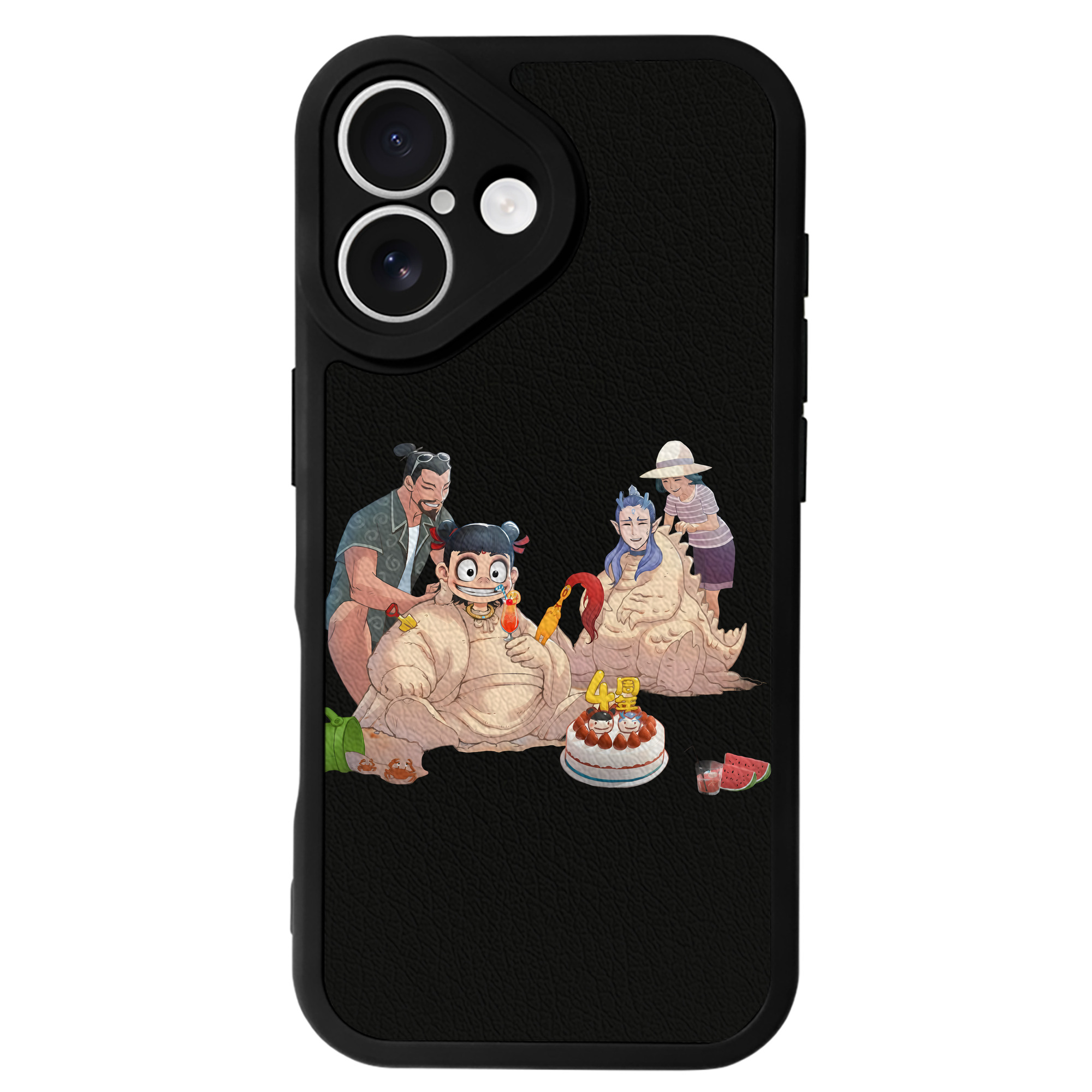 （画像用） Ne Zha 2 ナタ 魔童の大暴れ 【iPhone 16シリーズ対応】シリコンスマホケース（レザー調） 材質：シリコン